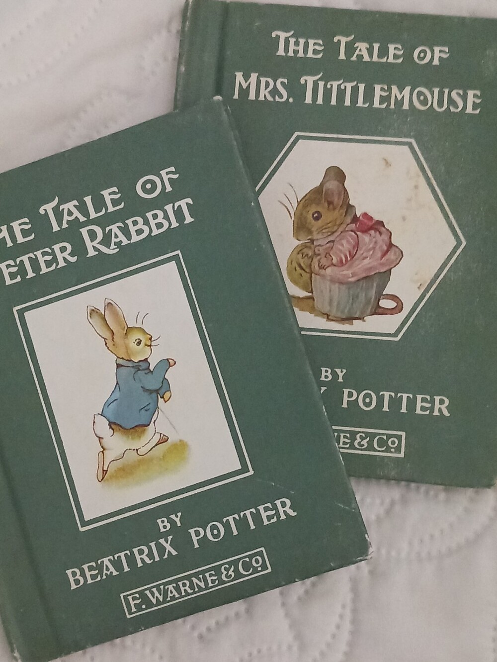 Beatrix Potter Vintage Peter Rabbit & Mrs. Tittlemouse Hardcover Books